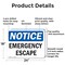 Signmission Emergency Escape, 24 in W x Rectangle, Aluminum OS-2PACK-NS-A-1824-L-11787 - alternate 4